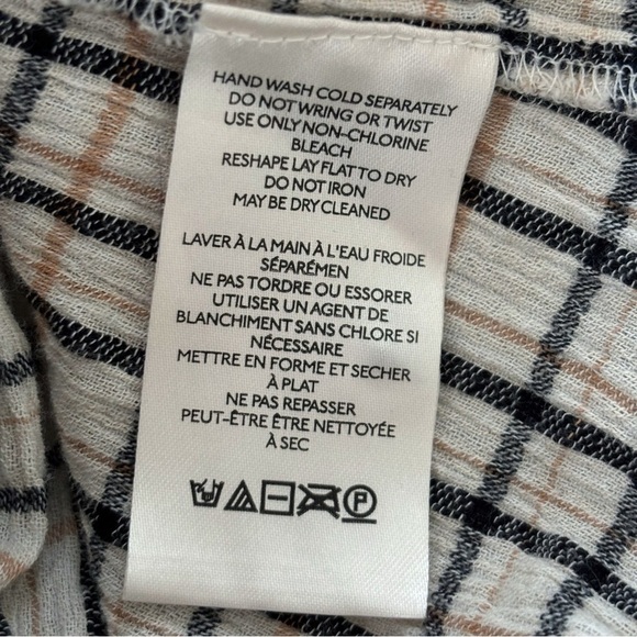 Pilcro Crinkle Plaid Button Front Shirt Medium Anthropologie - Picture 7 of 9